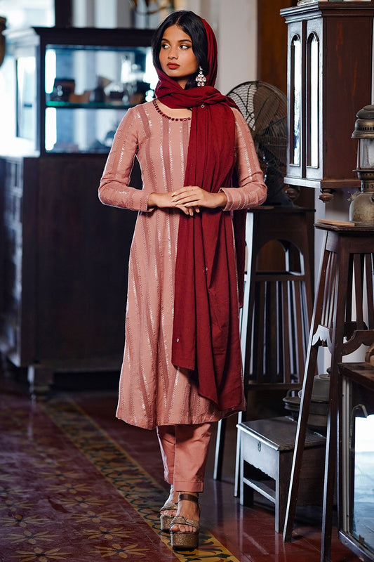 Onion Peel Pink Straight Cut Pants