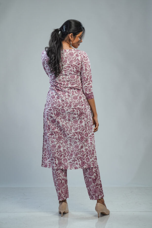Rosewood Pink Sanganeri Co-ord Set