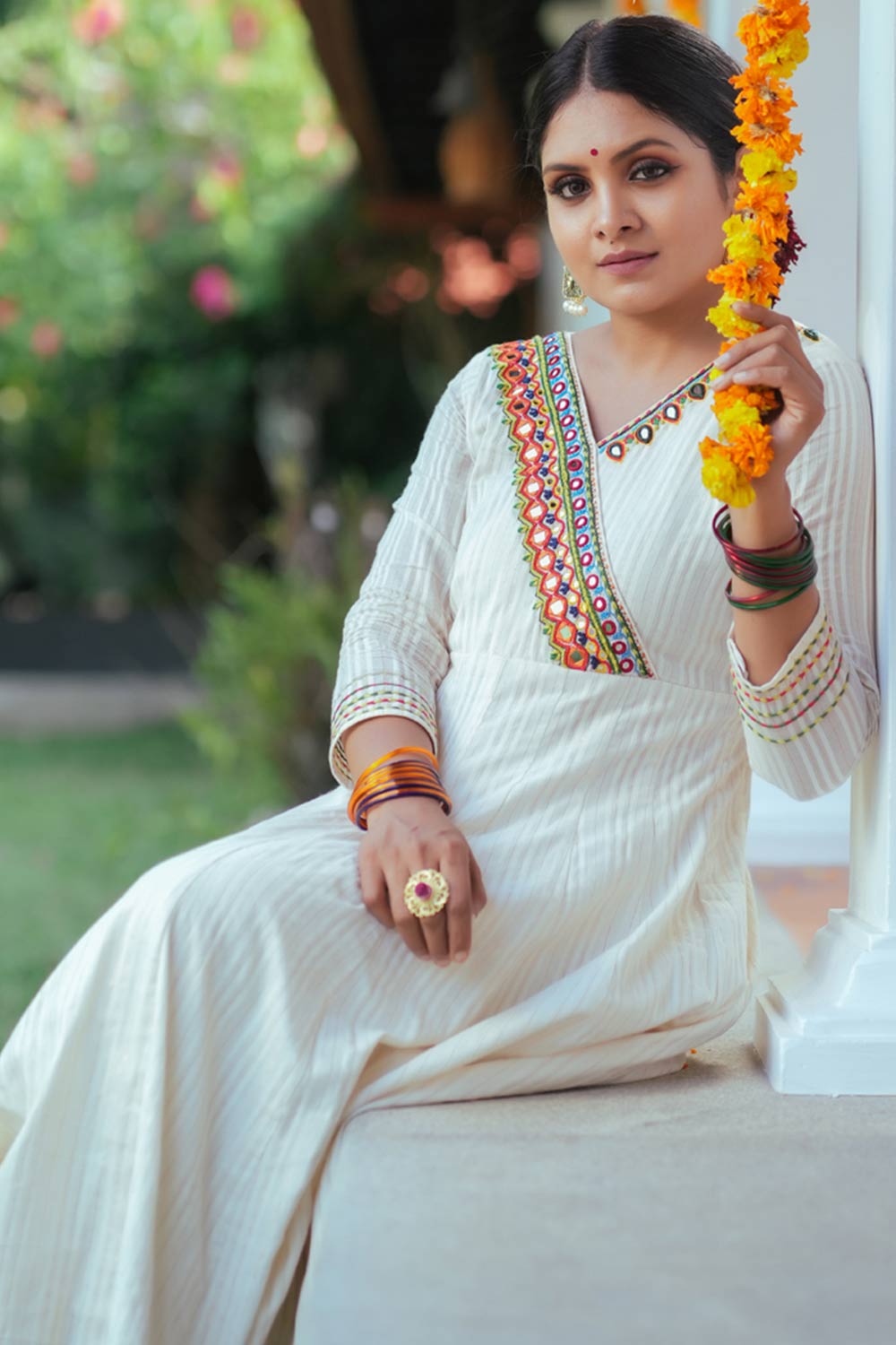 Off-White Banjara Anarkali