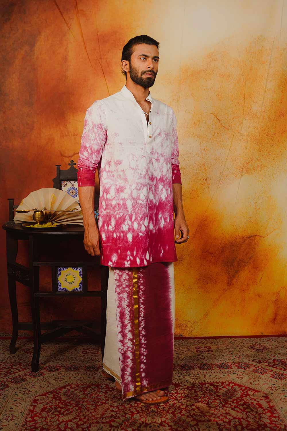 Shibori Pink Long Kurta