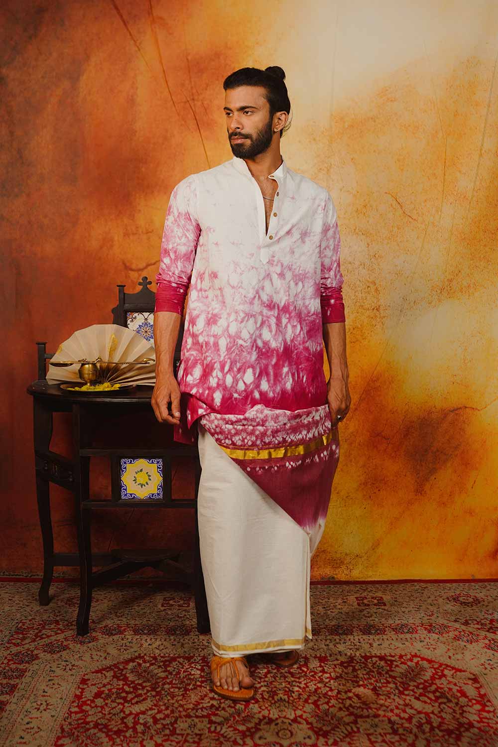 Shibori Pink Long Kurta