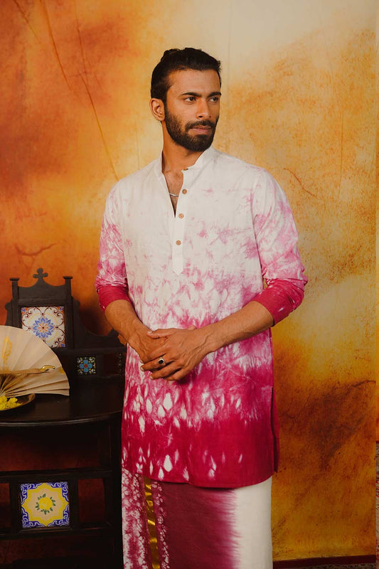 Shibori Pink Long Kurta