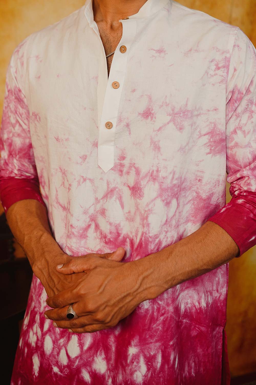 Shibori Pink Long Kurta