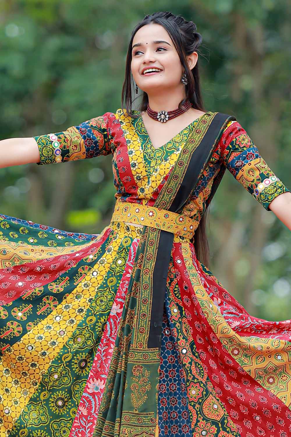 Ajrakh Multi Colour Patch Blouse