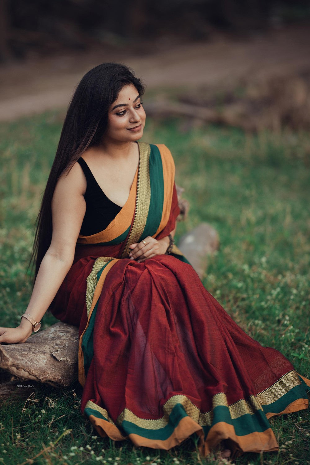 Narayanpethu Maroon saree