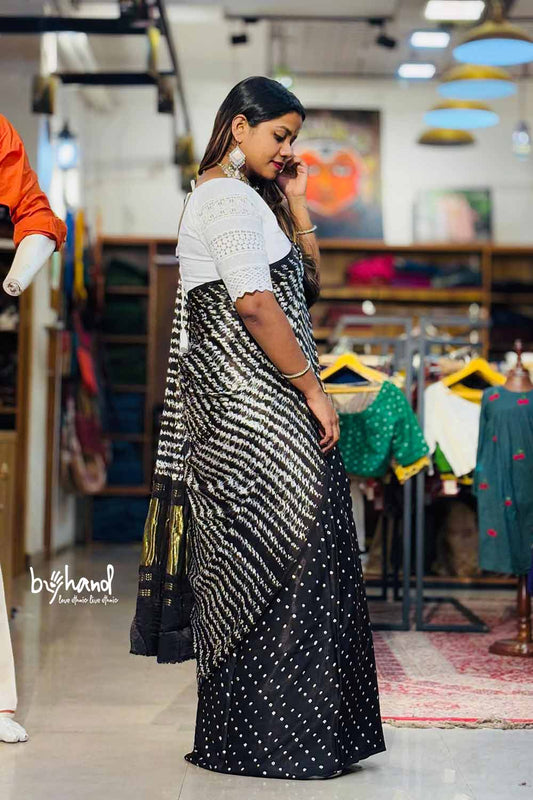 Black Modal Silk Saree