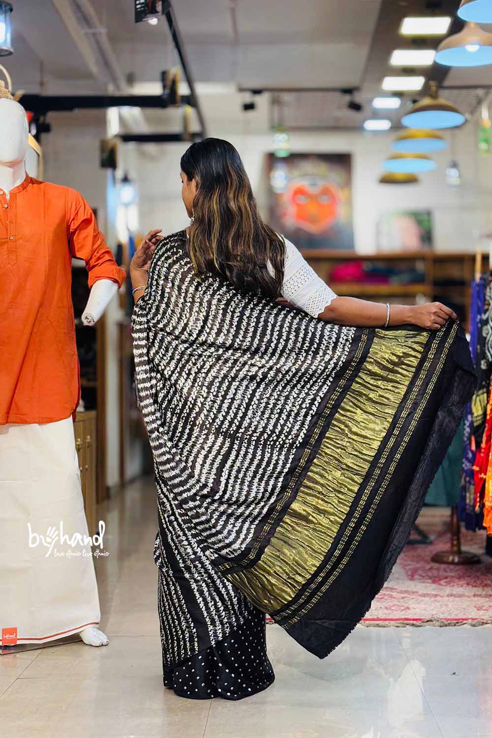 Black Modal Silk Saree