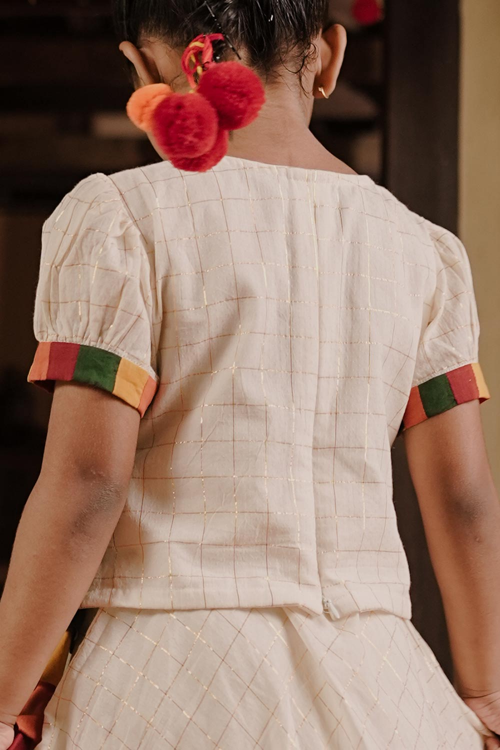 Offwhite Multi Colour Border Skirt & Top