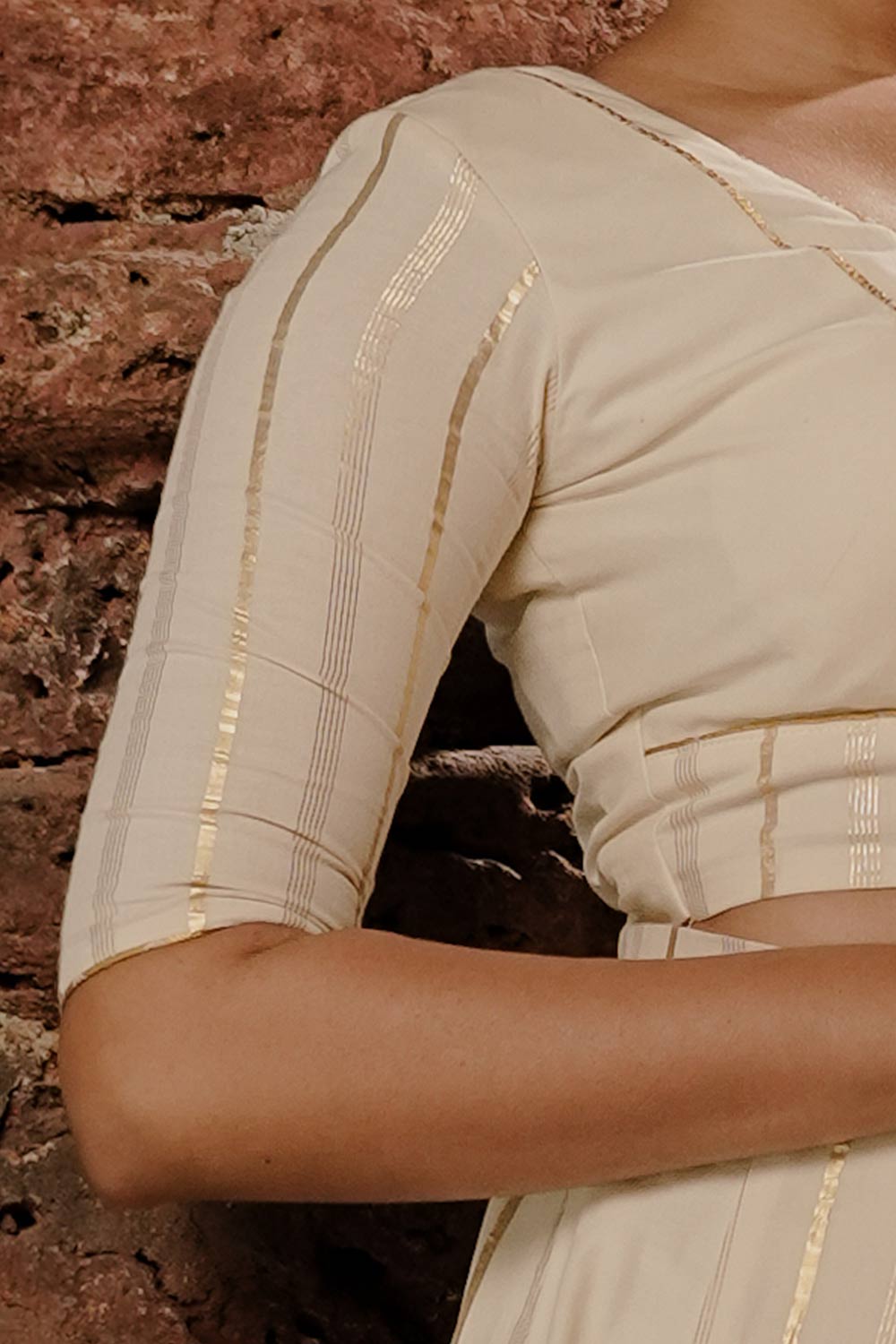 Off-white Half Pleated Skirt