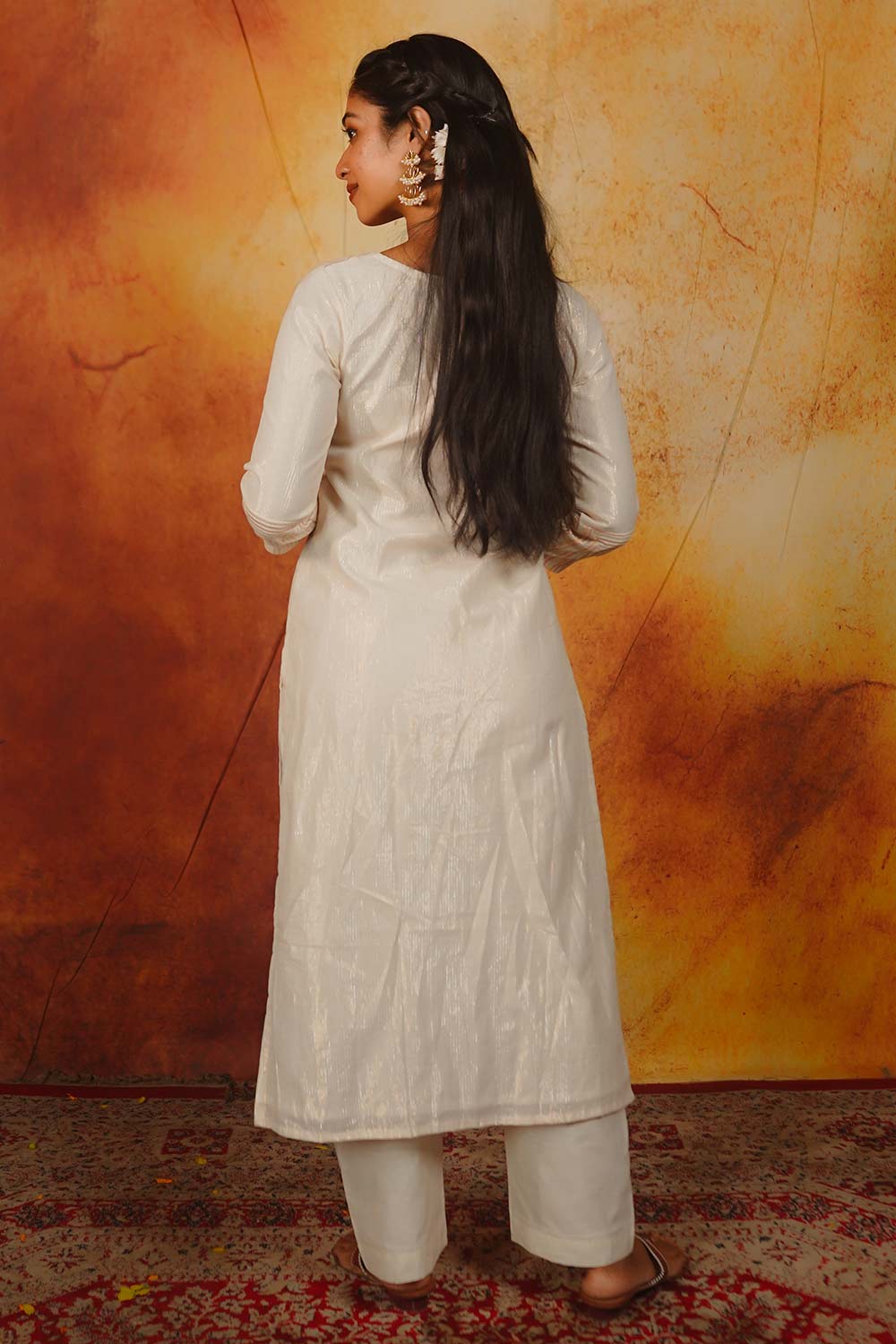 Off-White Copper Stripes Kurti