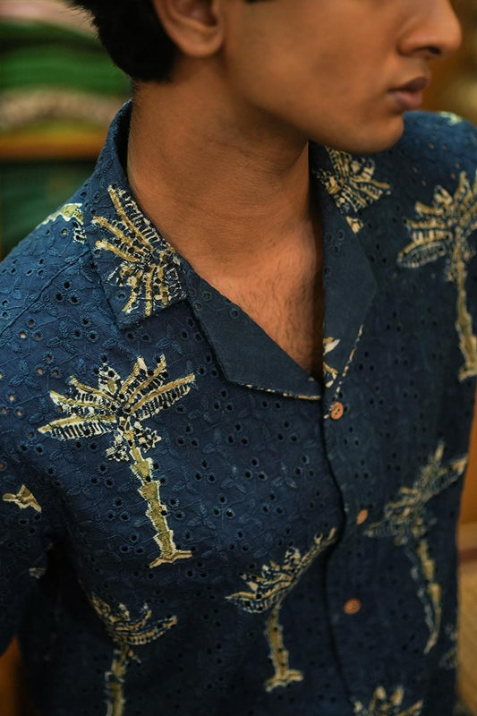 Blue Hakoba Half Sleeve Shirt