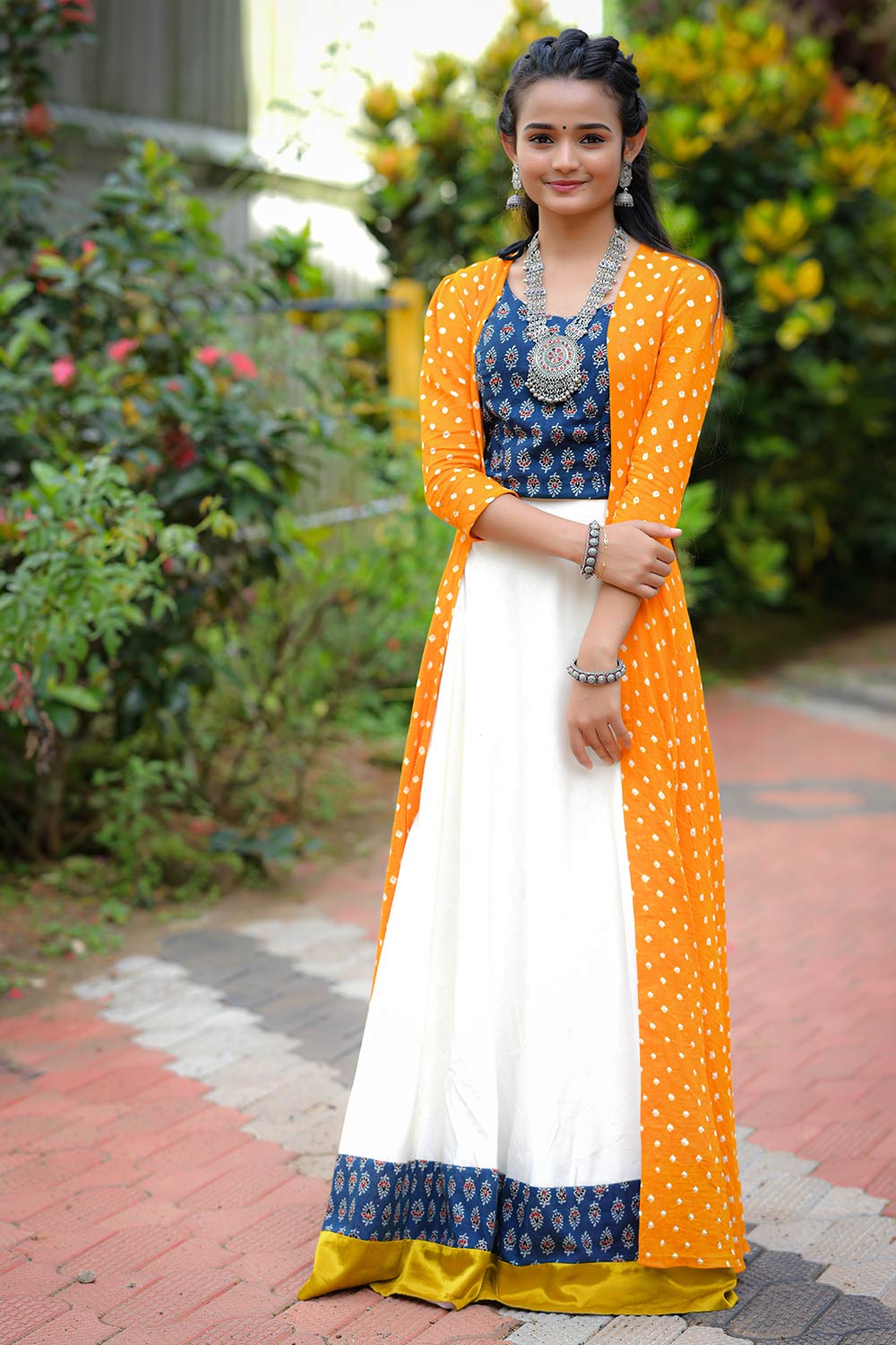Yellow Bandhani Shrug