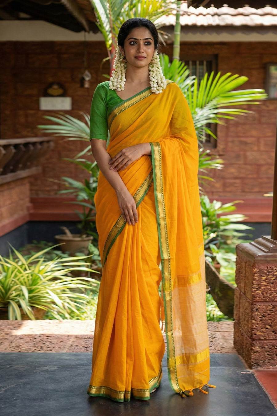 Mango Yellow Smallgomi Saree