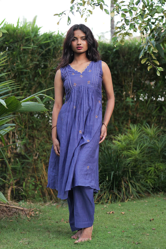 Embroidery Mull Chanderi Co-Ord set