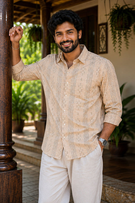 Beige Shirt with Arrow Motif