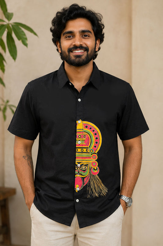 Garudanthookam Printed Black Shirt