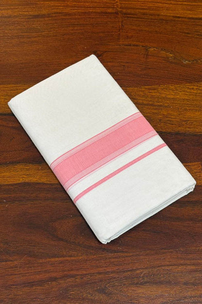 Offwhite & Pink Line Dhothi