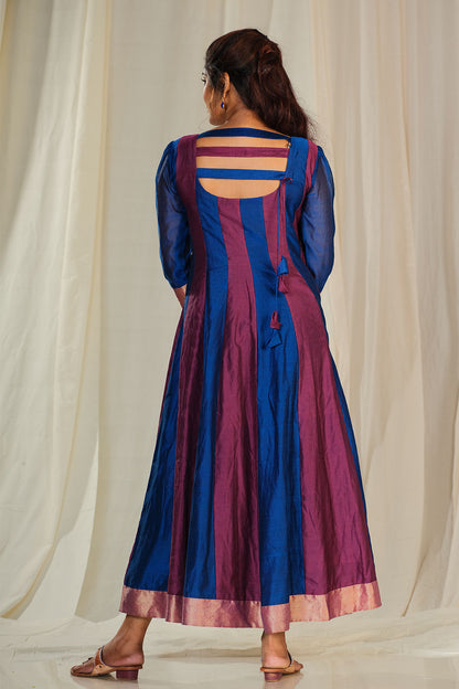 Purple & Blue Maheshwari Anarkali