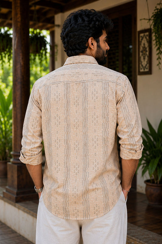 Beige Shirt with Arrow Motif