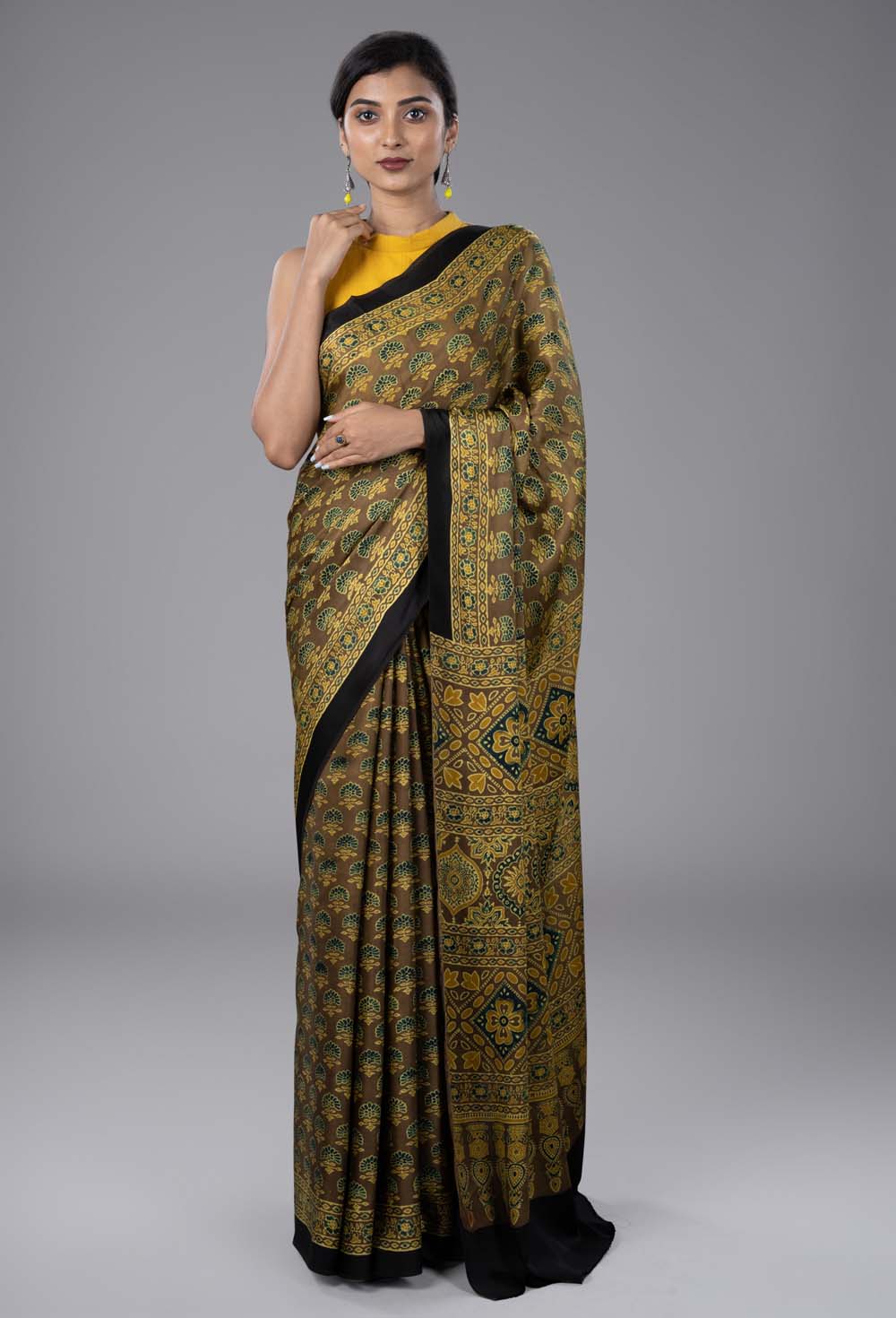 Modal Silk Ajrakh Saree