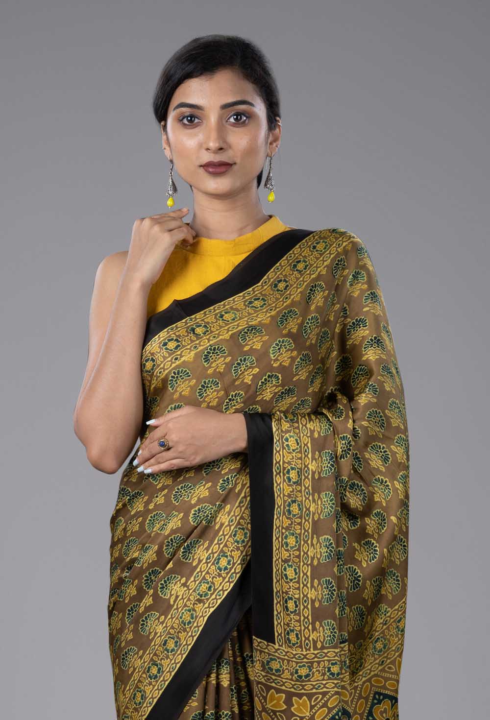 Modal Silk Ajrakh Saree