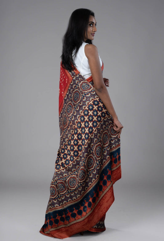 Modal Ajrakh With Bandhini
