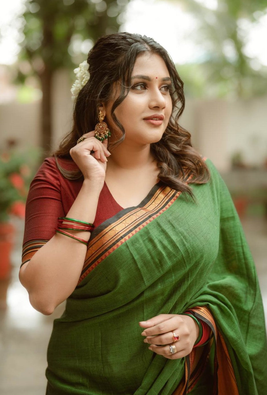 Narayanpett Green Saree