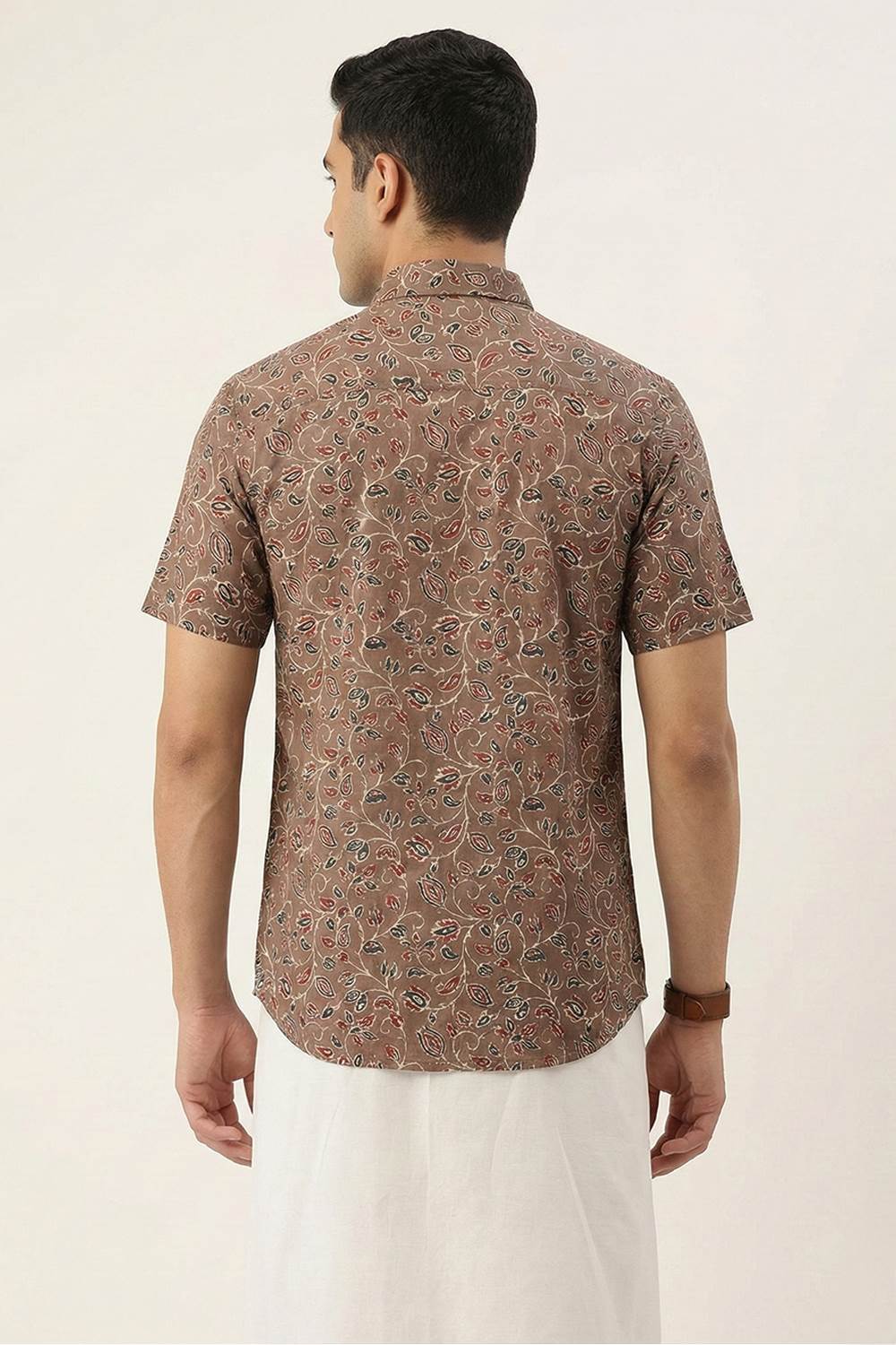 Brown Red & Black Print Shirt