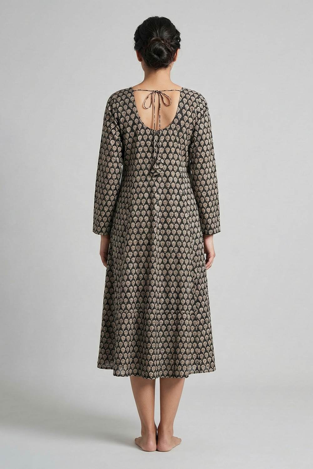 Black Kammal Printed Anarkali