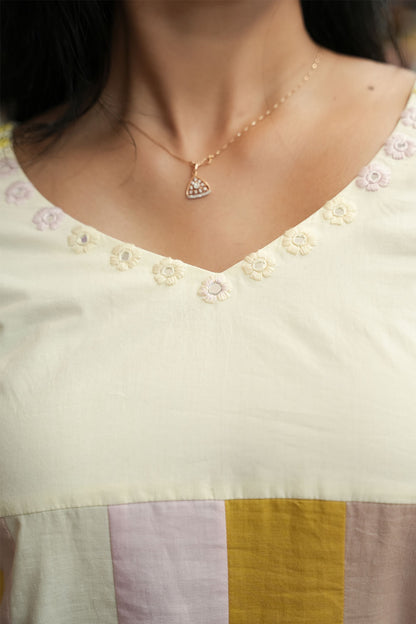 Offwhite and Pastel Multi Panal Anarkali