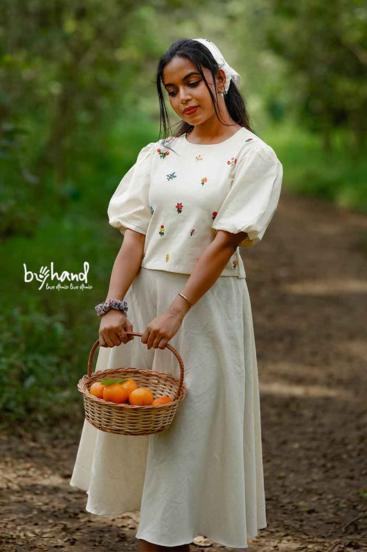 Handloom Umbrella Cut Skirt