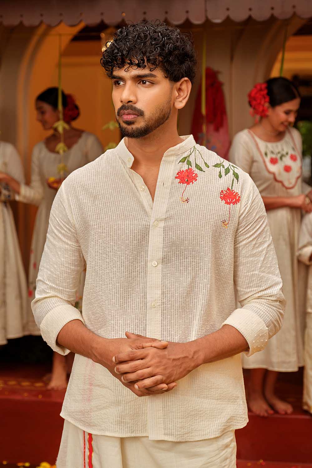 Hibiscus Handpainted Full Sleeve Shirt