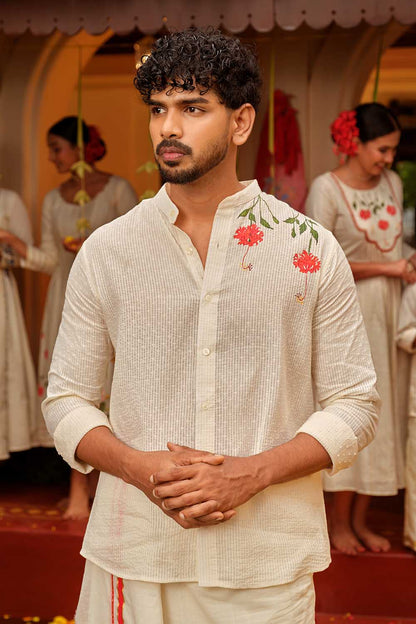Hibiscus Handpainted Full Sleeve Shirt