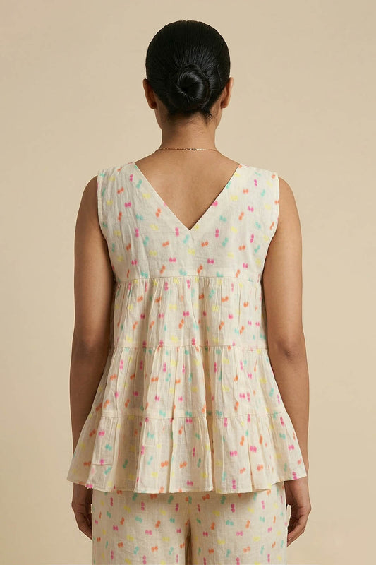 Offwhite with Multicolour Top