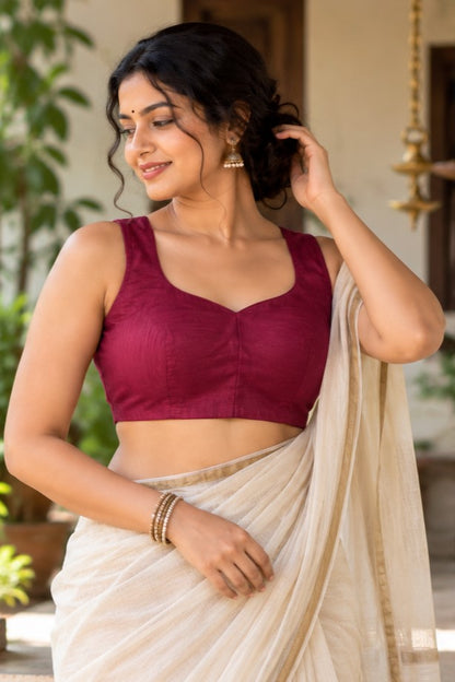 Maroon Cotton Blouse