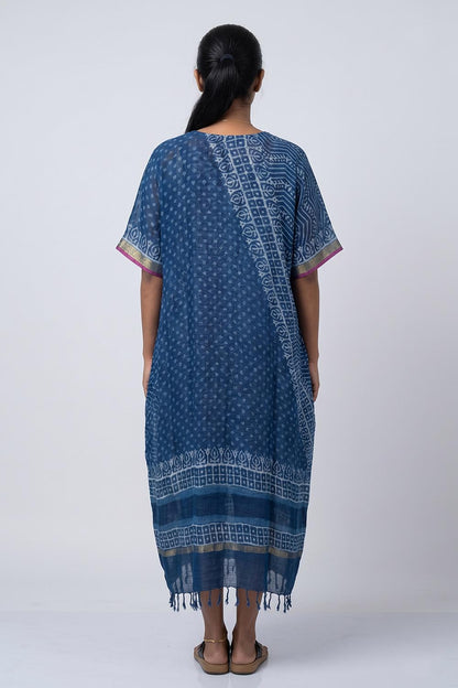 Linen Zigzag & Mango Border Kaftan