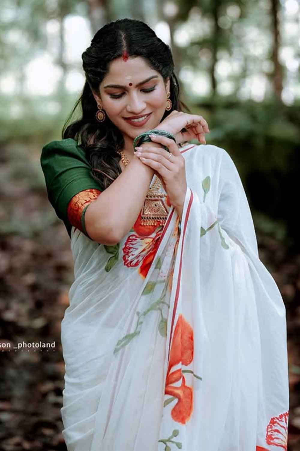 Gulmohar Handpainted In Pulliyilakkara Saree