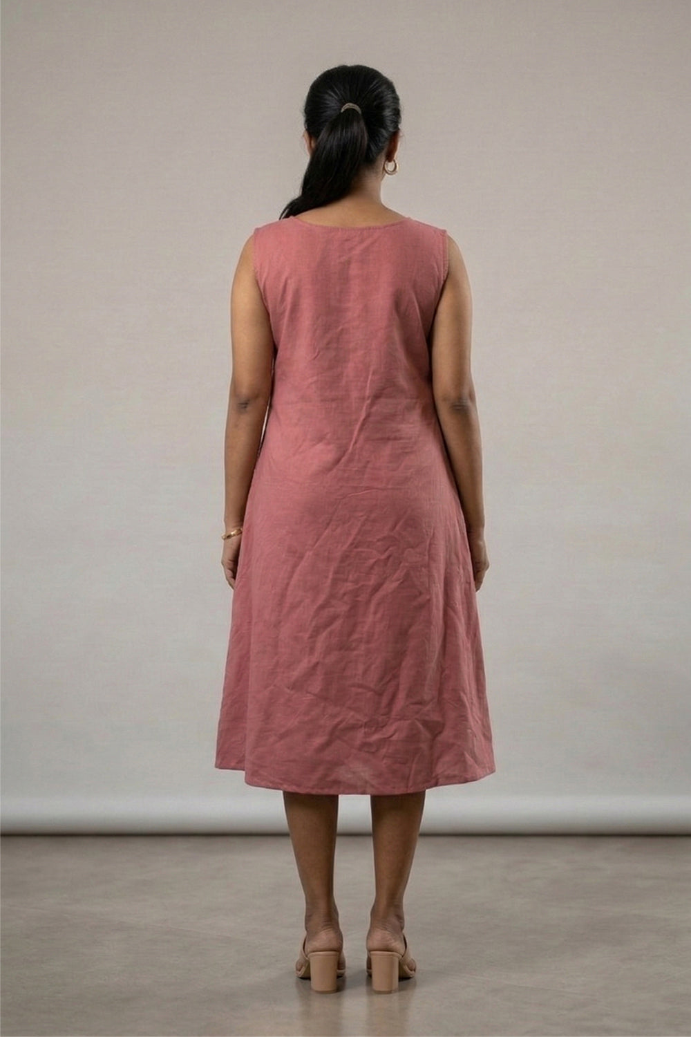 Onion Pink Dress with Line Art