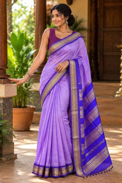 Lavender Gadwai Saree