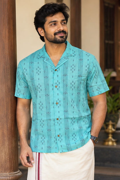 Light Blue Shirt with Print