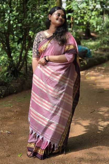 Narayanpet Pink Cotton Saree