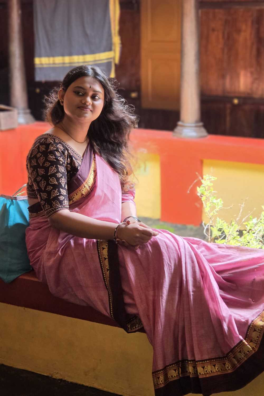 Narayanpet Pink Cotton Saree