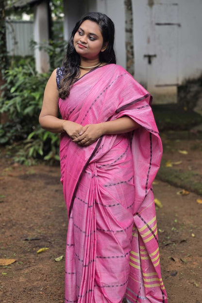 Pink Narayanpet Butterfly Saree