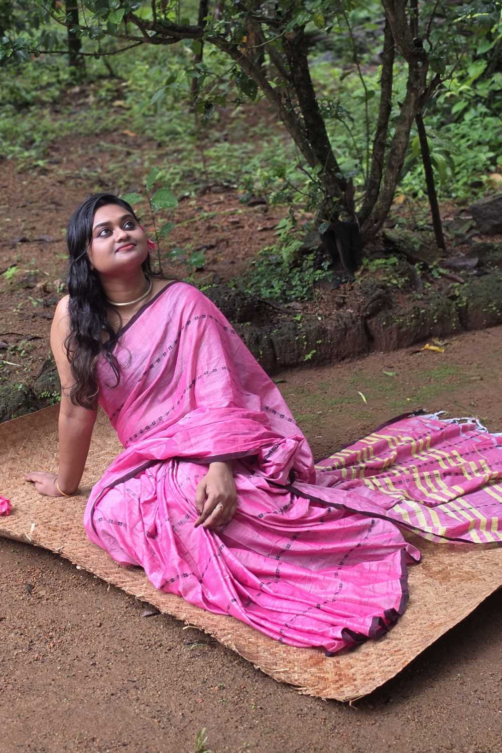 Pink Narayanpet Butterfly Saree