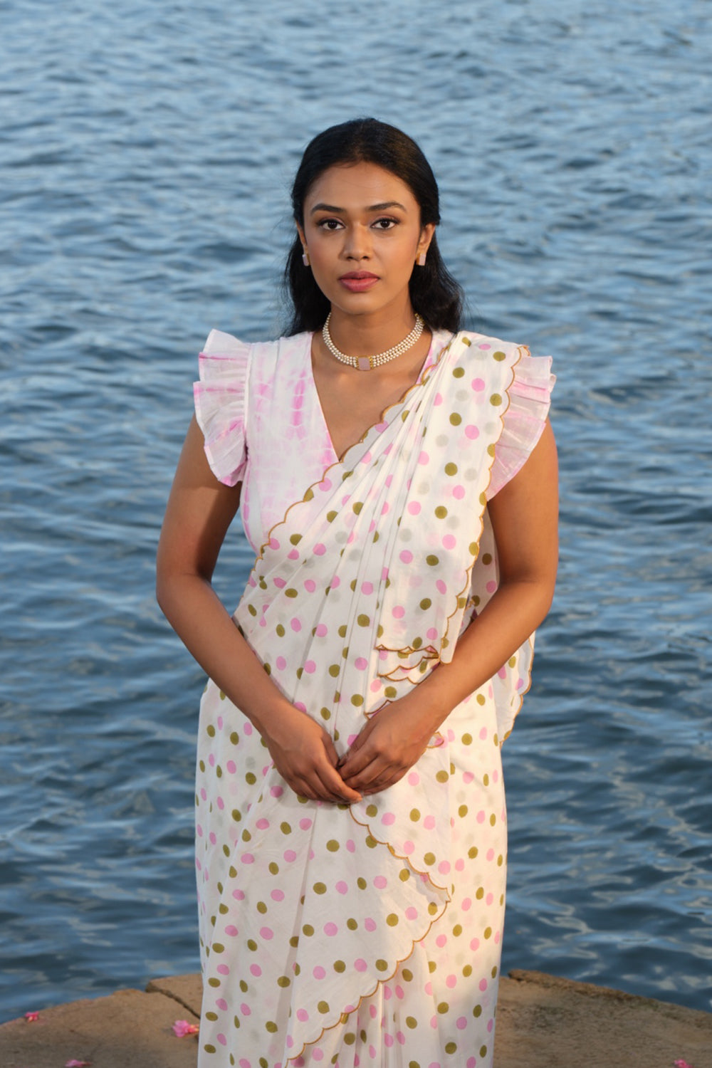 Pink Shibori Sleeveless Blouse