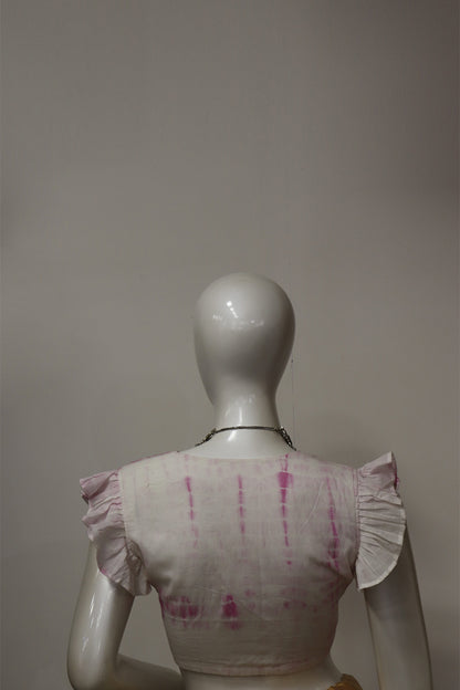 Pink Shibori Sleeveless Blouse