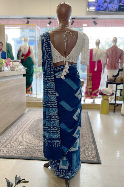 Indigo Mulcotton Saree