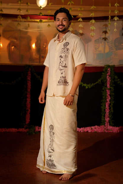 Keraleeyam Hand Block Printed HS Shirt