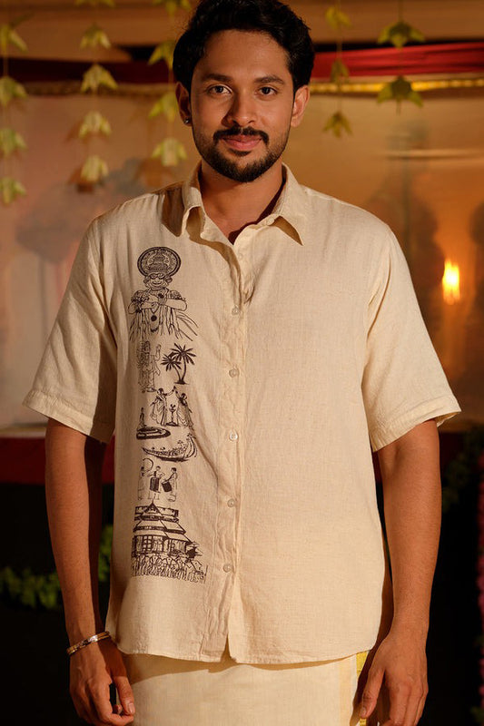 Keraleeyam Hand Block Printed HS Shirt