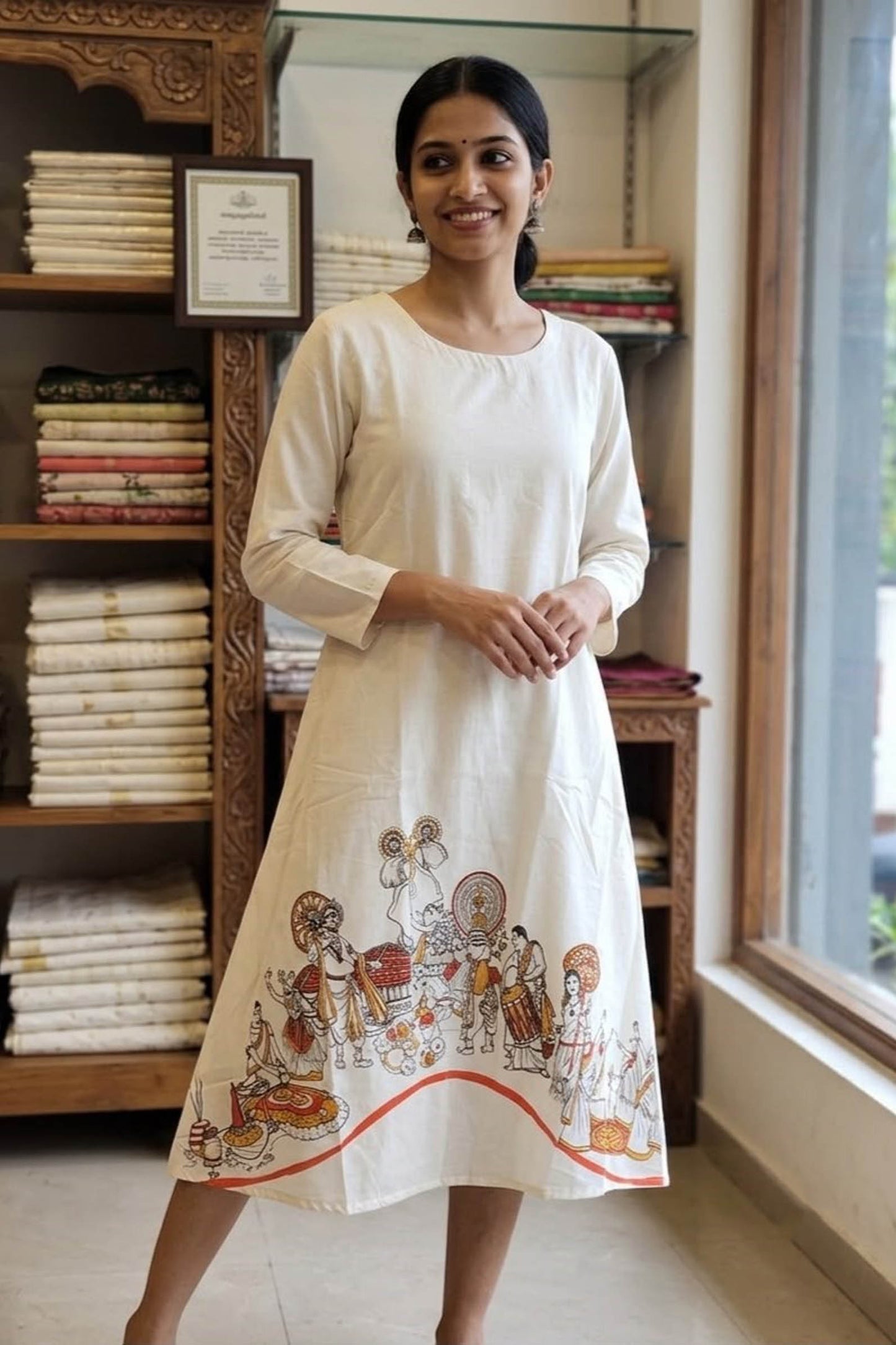 Onam Mixed Print Kurti